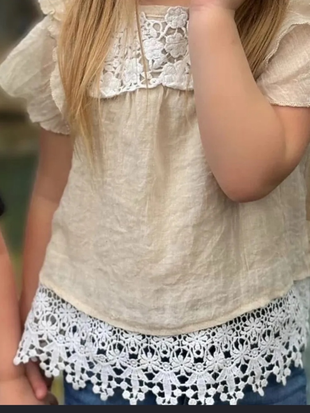 Rare editions gauze and Lace Top Toddler Girl Size 24m